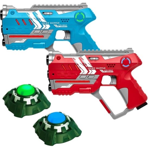 Light Battle Connect Laser game set - Rood/Blauw - 2 Laserguns + 2 Targets - Lasergame pistolen met Anti-Cheat functie