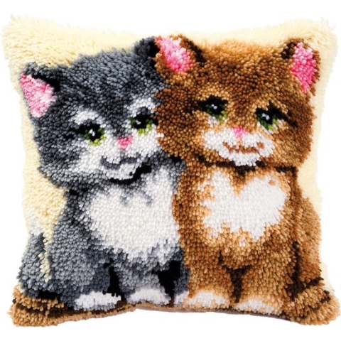 Knoopkussen kit Poesjes - Vervaco - PN-0014131