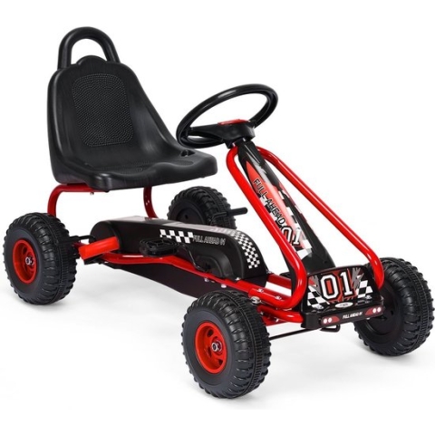 Coast Kart Go Pedaalwagen 30kg Pedaalvoertuig Met Handrem - 3-6 jaar - Rood