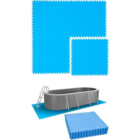 10.1 m² Poolmat - 16 EVA schuim matten 81x81 outdoor poolpad - schuimrubber ondermatten set