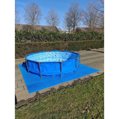 Zwembad Tegels - EVA Foam - 0.62m x 0.62m x 1cm - 10pakken totaal 40 tegels - 14,4M² - Blauw - Zwembad Grondzeil - Vloer Tegel - Extra Dik!