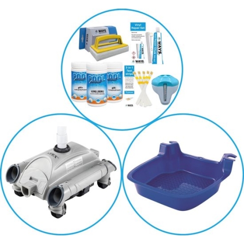WAYS - Zwembad Accessoirepakket 3-delig - WAYS Onderhoudspakket & Automatische Zwembad stofzuiger & Voetenbad