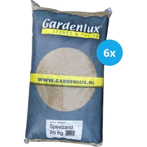 Gardenlux Speelzand - Zandbakzand - Zand voor Zandbak - Gecertificeerd - Voordeelverpakking 6 x 20 kg