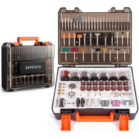Multifunctionele accessoireset, 420-delig accessoire, multifunctioneel gereedschap, universele accessoireset voor rotatiegereedschap, gemakkelijk te snijden, slijpen, polijsten, boren en graveren met draagtas