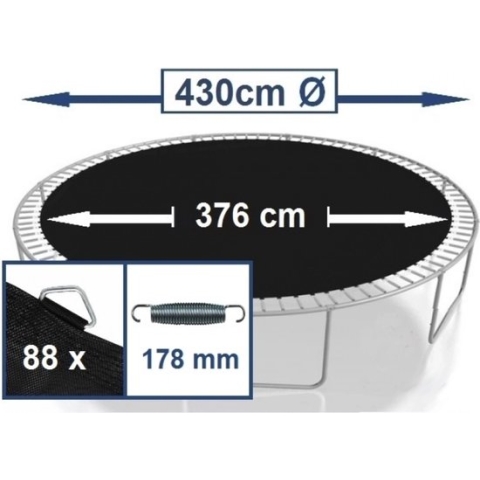 Springmat voor Trampoline Rond 430 cm - 88 Ringen - voor 18 cm Veren
