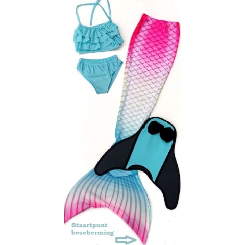 Zeemeermin staart set| Mermaid staart, Bikiniset en Monovin | Pink & Blue| maat 130 Nieuw model 2024!