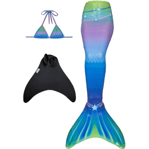 Starfish zeemeerminstaart maat 122-128 (6) met monovin met voetvakken en bikini top