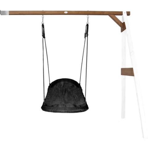 AXI Roxy Nestschommel met frame van hout in Wit/Bruin - Aanbouwschommel - FSC hout - Schommel met muurbevestiging, 1 nest schommel en 2 grondankers - Schommelset voor kinderen - 10 jaar Garantie!
