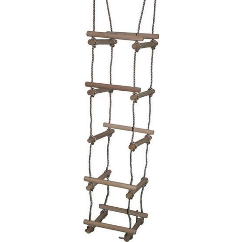 Hermic - Touwladder 4-zijden PP touw met houten sporten (Ø3,5x40cm)