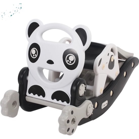 Hobbeldier Zwart/Wit Panda 2 in 1 - Hobbelpaard - Glijbaan - Baby - Peuter - 1 jaar - 2 jaar - Schuifaf - Cadeau - Sinterklaas - Kerst - Jongen - Meisje - Binnen en Buiten
