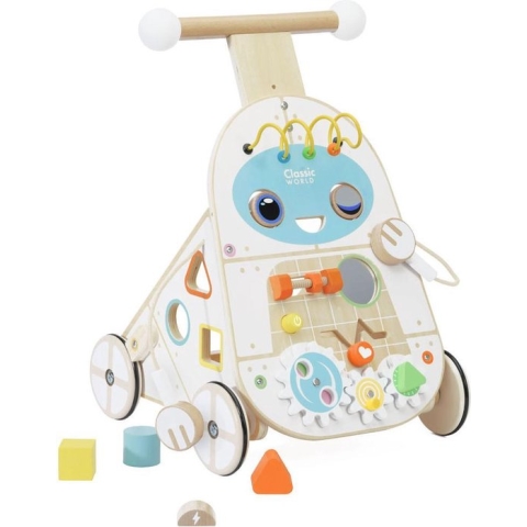 CLASSIC WORLD Walker Pusher 4in1 Robot Walker voor kinderen Xylofoon spiegelsorteerder