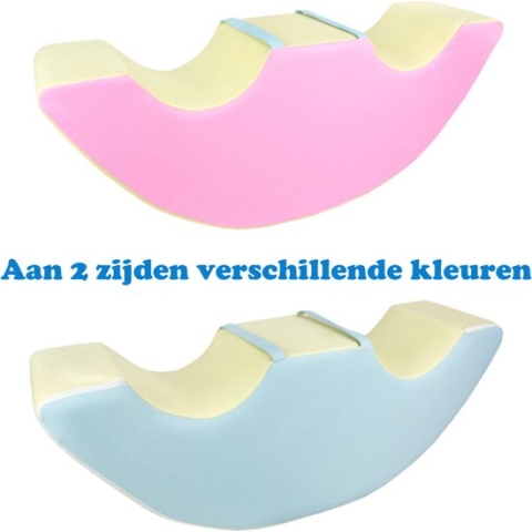 Soft Play Foam Schommelwip Duo roze-blauw | rocker | wipwap | foamblokken | bouwblokken | Soft play speelgoed | schuimblokken