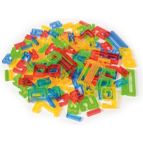 Transparante cijfer bouwstenen set van 140 stuks