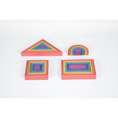 TickiT Regenboog Houten Vormen Set - 28 stuks