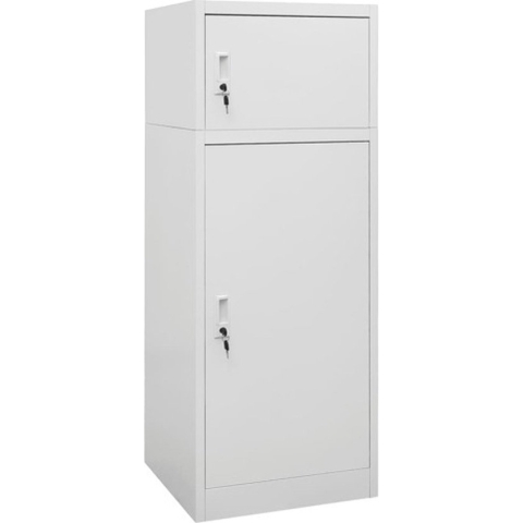 vidaXL-Zadelkast-53x53x140-cm-staal-lichtgrijs