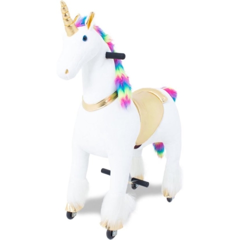 Kijana Unicorn Rijdend Paard - Eenhoorn Hobbelfiguur met Wielen - 4-9 Jaar - 66cm Zit Hoogte - Groot - Meerdere kleuren