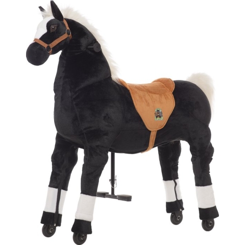 Animal Riding Paard Maharadscha Zwart X-Large - Rijdend paardenspeelgoed - Paardenspeelgoed - Zadelhoogte 78 CM- Verstelbaar pedaal 3 standen - Afneembaar zadel