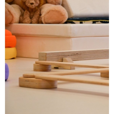Houten koppelbare balansbalk Jindl (set van 3)