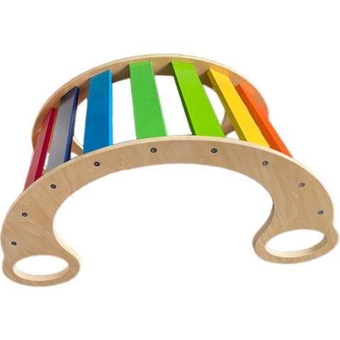 Leer & Speel - Regenboog balance board - schommelstoel - klimrek