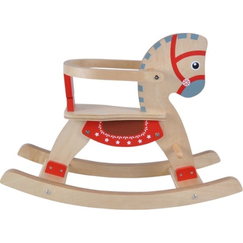 Bandits & Angels houten hobbelpaard met beugel - 1 jaar - naturel - schommelpaard