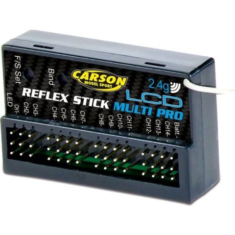 Carson Modellsport Reflex Stick Multi Pro LCD 14-kanaals ontvanger 2,4 GHz