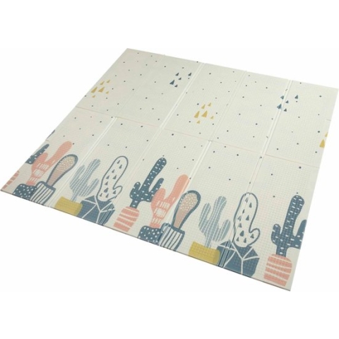 Baby Vivo speelkleed-speelmat- dubbelzijdig met straat en cactus motief- 200 x 180 cm-antislip-opvouwbaar