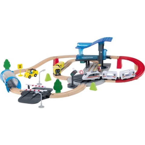 Playtive Houten Treinbaan- City expres - 51 Delig - Incl Batterijen