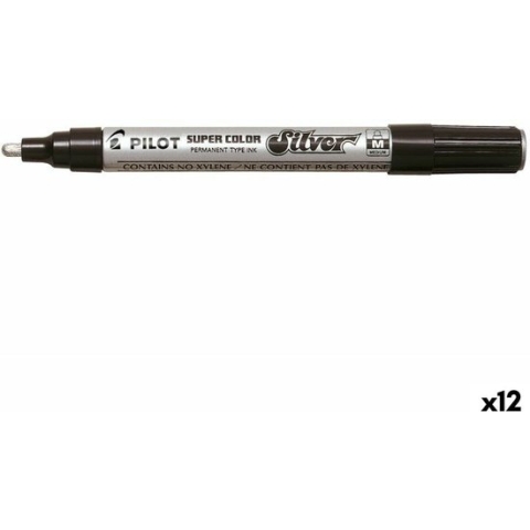 Viltstift pilot super sc-s-m rond 2mm zilver - 12 stuks