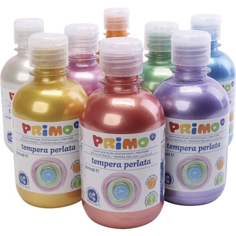 PRIMO Parelmoerverf. diverse kleuren. 8x300 ml/ 1 doos
