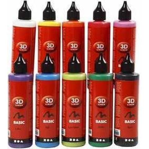 3D liner - Diverse Kleuren - Colortime - 10x100 ml