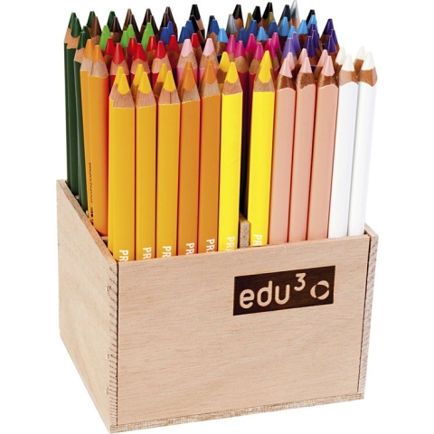 Edu Jumbo kleurpotlood. dikte 10 mm. vulling 6.25 mm. diverse kleuren. 96 stuk/ 1 doos