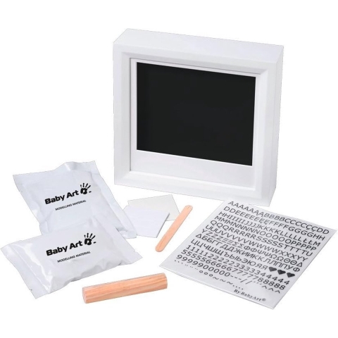 Fotolijst Incl. Gipsafdruk Set Om Zelf Te Maken, Eenvoudig En Hardt Snel Uit, Voor Handafdruk En Voetafdruk Van Uw Baby, Vensterbeeldframe, Grijs