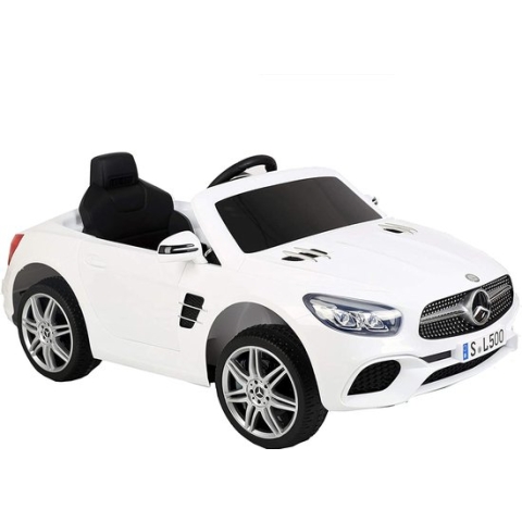 Mercedes SL500 elektrische kinder auto 12V - Bluetooth - Afstandsbediening - Wit - Extra sterke accu