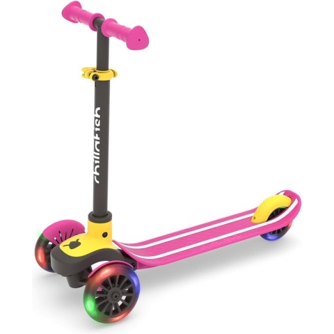 Scotti 3-wiel step met leun-om-te-sturen mechanisme, oplichtende wielen, twintip antislip deck en geïntegreerde rem, verstelbare stuurstang, comfortabele handgrepen, voor alle leeftijden vanaf 3 jaar.