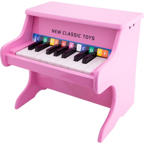 New Classic Toys Houten Speelgoed Piano - Roze - Inclusief Muziekboekje