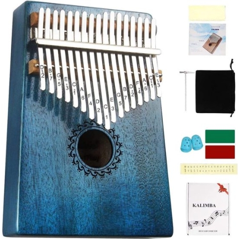 Kalimba - Duimpiano - Kalimba 17 tonen - Muziekinstrumenten - Vingerpiano - Mini Thumb Piano - Kalimba instrument met Duimbescherming - Stemhamer - Draagtas