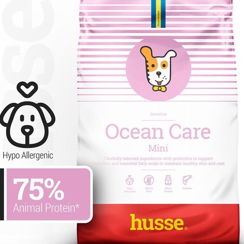 Husse Ocean Care Mini - Zalm & Rijst - Hypoallergeen Hondenvoer voor Kleine Honden - 7 kg