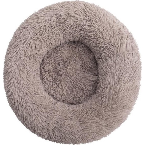 BEESSIES® Kussen 120 Cm Met Wasbare Hoes - Taupe - Hondenkussen Speelkussen Kind - Donut Zitzak Ronde Hondenmand Grijsbruin Grijs Bruin Grijsbruine