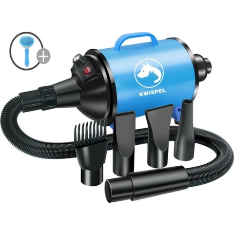 Professionele Hondenföhn – Verstelbaar Vermogen tot 2800 Watt - Waterblazer Voor Dieren - Honden Föhn Met 4 Opzetstukken - Waterblazer voor Honden - Compact en Modern - Hondenvacht - Verzorging Hond - Hondenborstel met 4 Opzetstukken