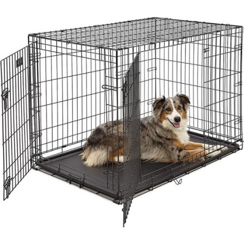 Hondenbench Bench Autobench sterk - Zwart - Honden tot 30 kg - L - 91 x 57 x 64 cm + stevige lade - 2 deuren