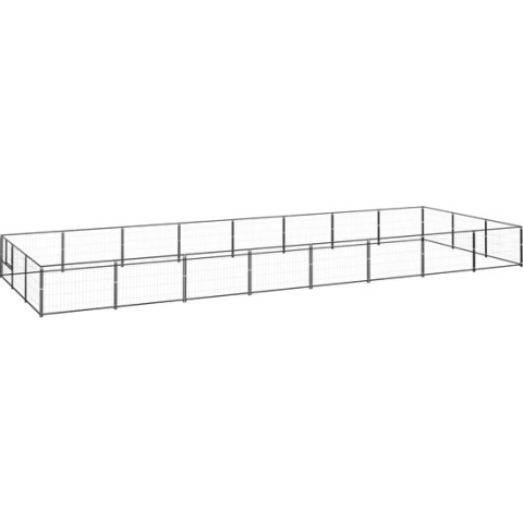 The Living Store Hondenkennel - Grote kooi voor buiten - Staal - 800x300x70 cm - Duurzaam en veilig