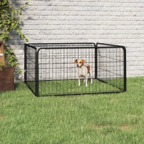 The Living Store Hondenkennel - Stabiel speelparadijs voor buiten - 100x100x50 cm (LxBxH) - Zwart