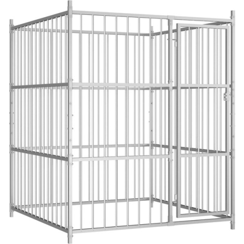 The Living Store Hondenkennel - Zilver - 150 x 150 x 185 cm - Gegalvaniseerd Stalen Frame