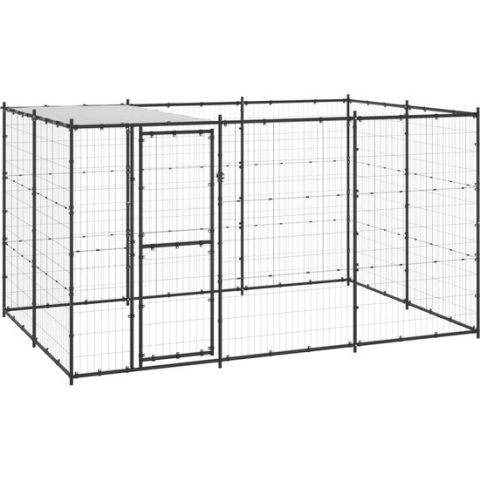 vidaXL-Hondenkennel-met-dak-7,26-m²-staal