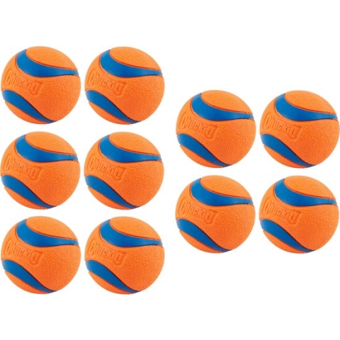 10 Chuckit ballen in emmer - Chuckit - veilig voor gebit - hondenbal - past in werpstok