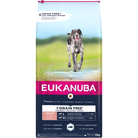 Eukanuba - Hond - Euk Dog Grainfree Ocean Fish Senior L/xl 12kg