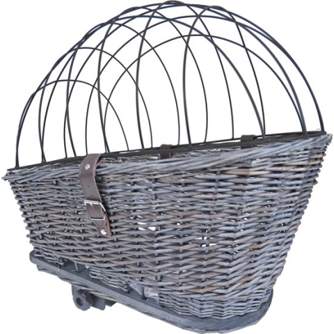 Fietsmand riet - 42/57cm - Voor/achter - Grijs