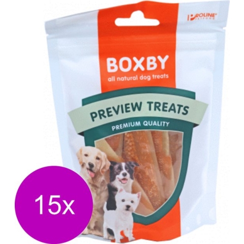 Boxby Chicken Dental Strips - Hondensnacks - 15 x Kip 90 g
