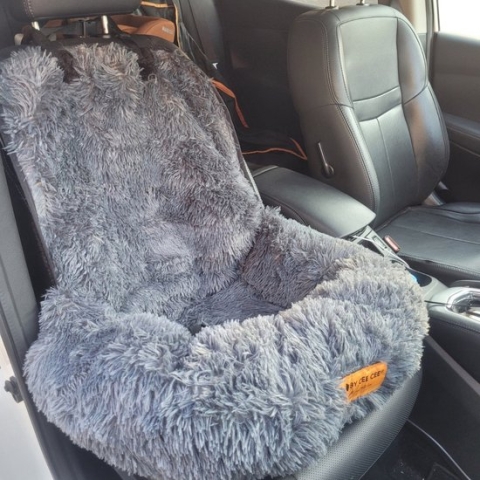 By Cee Cee Autostoel Hond Deluxe - Hondenmand Auto Met Gordel - Automand Hond - Hondenstoel - Autozitje - Donkergrijs