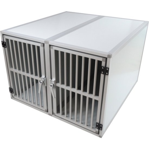 Hundos Autobench Recht model Dubbel 100x95x67 met spijlen